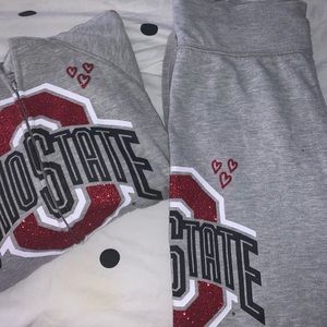 The Ohio state university glitter zip sweatsuit
